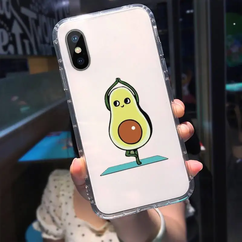 

Green Avocado Phone Case Transparent for iPhone 11 12 mini pro XS MAX 8 7 6 6S Plus X 5S SE 2020 XR