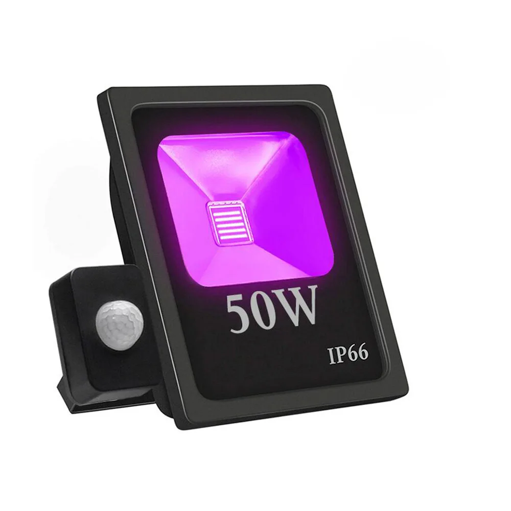

PIR Motion Sensor Ultra Violet Led Flood Light 10W 20W 30W 50W UV LED Floodlight AC85-265V IP66 Waterproof for Blacklight Party