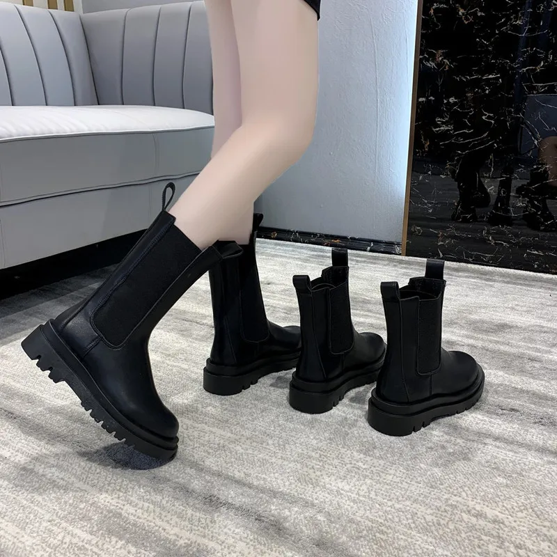 Новые женские ботинки челси де люкс новые Кано байхо пара inverno сапоты платформа