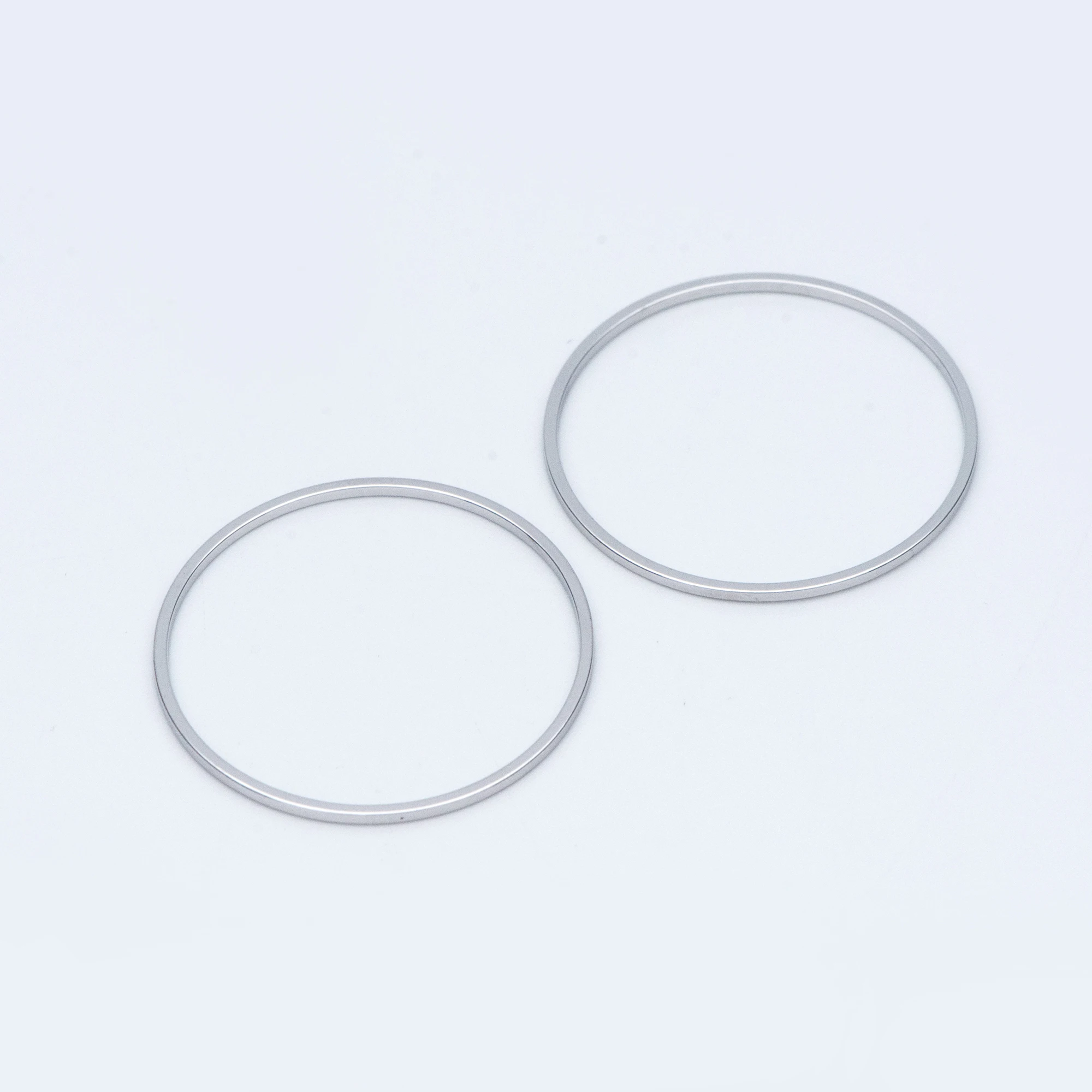 10 шт. серебристые круглые кольца с родиевым покрытием|Ювелирная фурнитура и