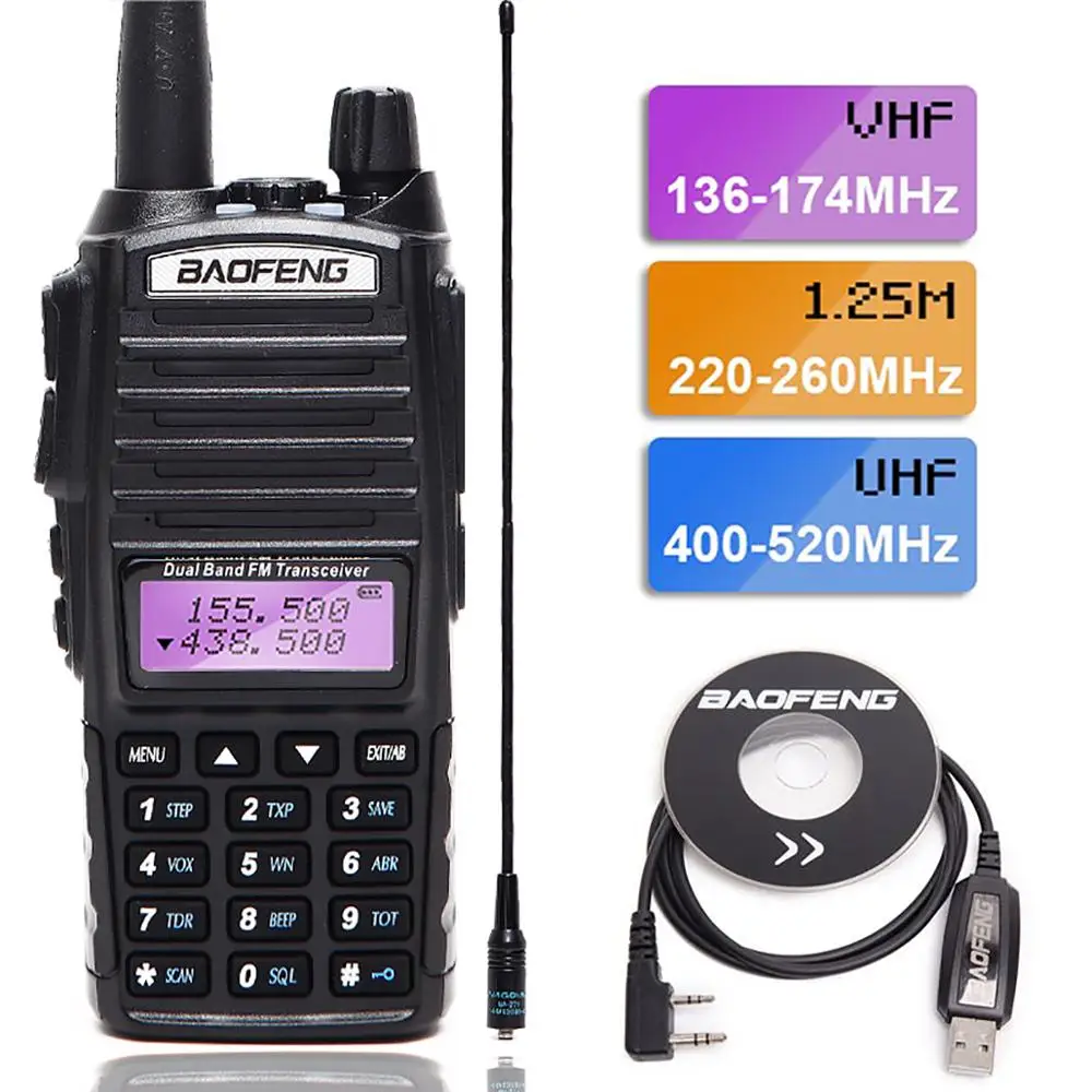Портативная трехдиапазонная рация Baofeng VHF UHF 220-260 МГц Любительская портативная CB