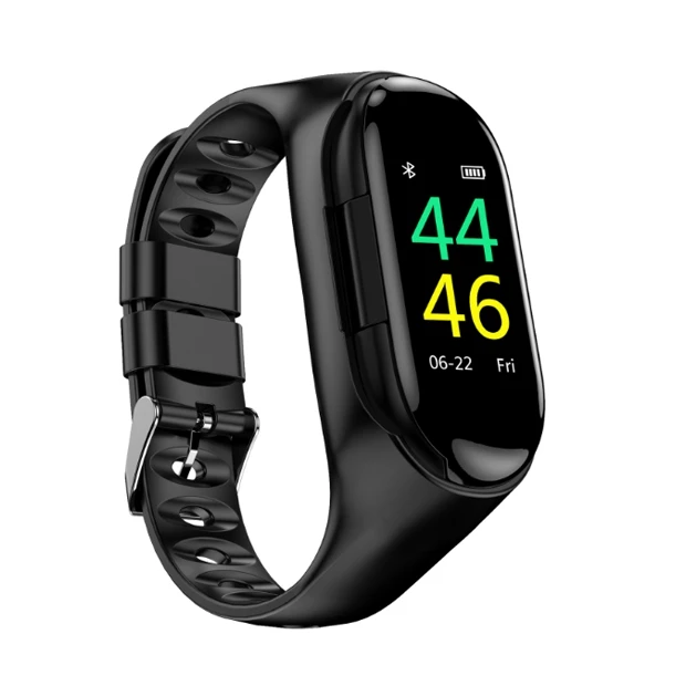 M1 Newest AI Smart Watch with Bluetooth Earphone Heart Rate Monitor Wristband Long Time Standby Sport Men(Black) | Электроника