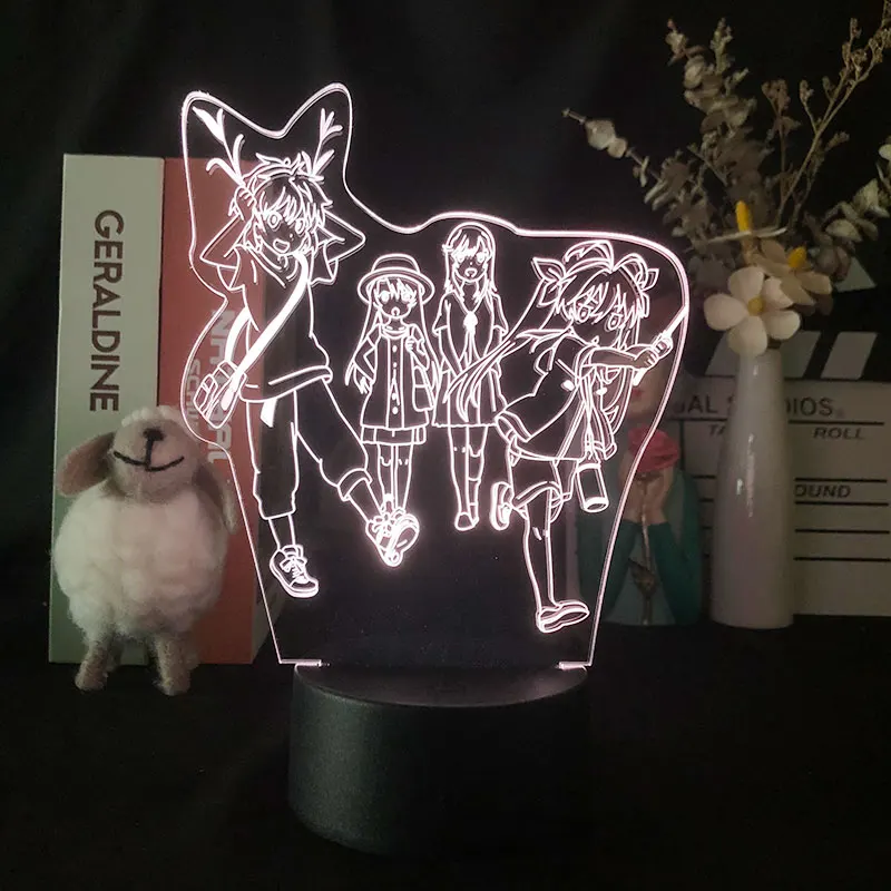 

Ночник с 3D будильником 7 цветов Delineascope Non Biyori японское аниме Манга подарок для младенца носветильник льник Хэллоуин