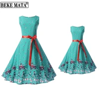 beke mata mother and daughter dress party mommy and me clothes vintage mom daughter clothes sleeveless family matching outfits