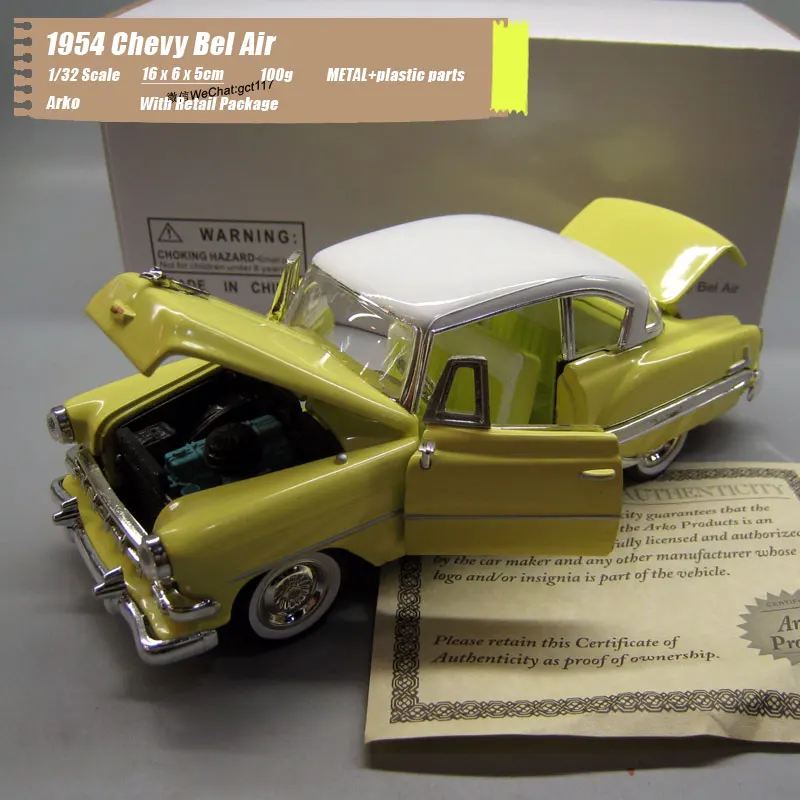 6 шт./лот оптовая продажа ARKO масштаб 1/32 классический автомобиль серия 1954 Chevy Bel Air
