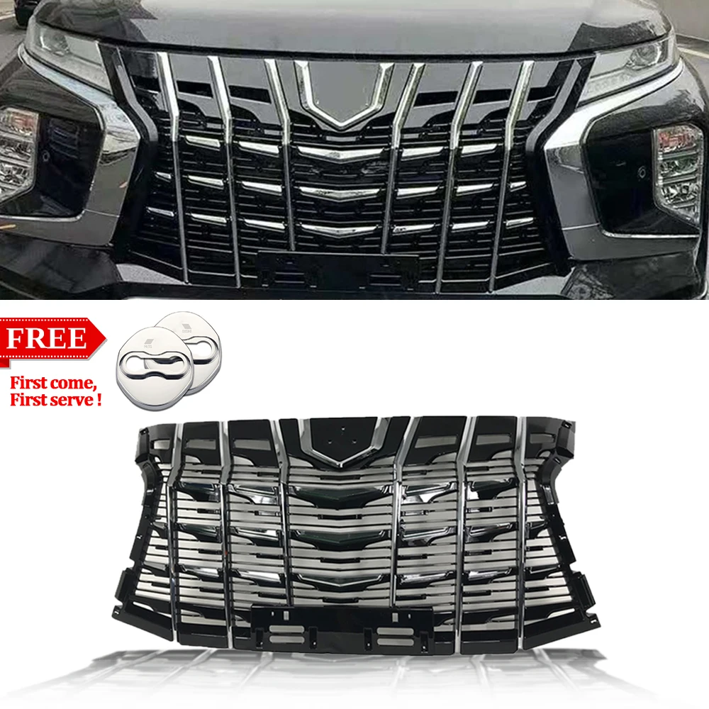 

Модифицированный передний гриль для Pajero Sport для Pajero Sports 2019 2020 2021, маска для гоночных автомобилей, бампер, радиатор, решетка радиатора