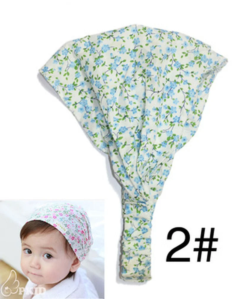 

New Cute Baby 1-3 Years Turban Girls Twisted Kid Floral Polka Dot Print Headscarf Cotton Elastic Headband Bandana Hats Headband