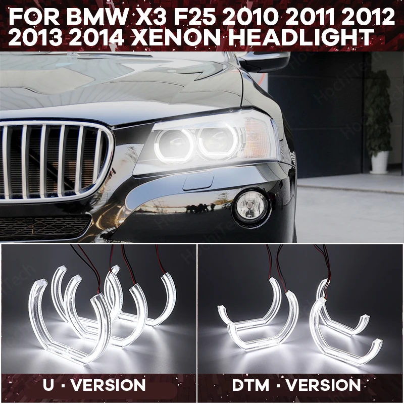 

Светодиодный Ангел глаз комплект DTM Стиль Белый DRL Стиль с украшением в виде кристаллов ангельские глазки для BMW X3 F25 2010 2011 2012 2013 2014 ксеноновые...