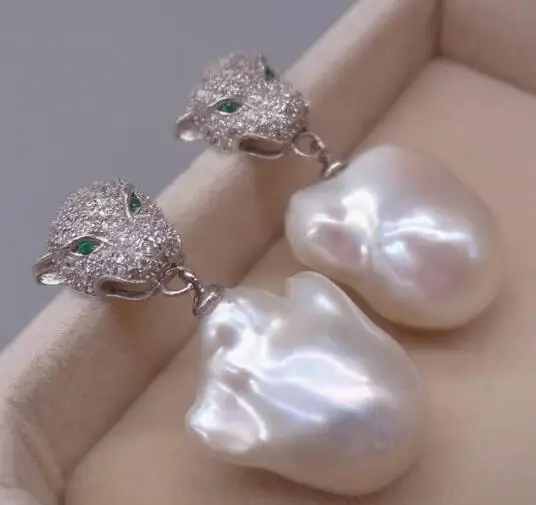 

Free shipping 12X15mm peacock black drop shell pearls dangle earrings E949