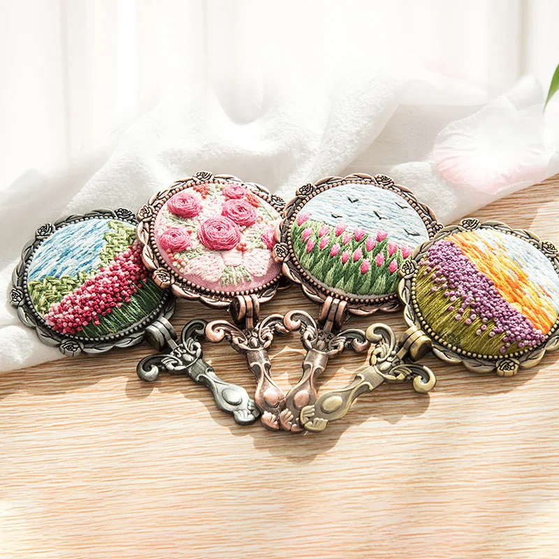 Креативные наборы для зеркальной вышивки с цветами сделай сам зеркало макияжа