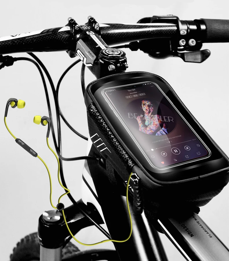 

WILD MAN Bicycle Bag Rainproof Frame Front Top Tube Cycling Bag Reflective 6.5in Phone Case Touchscreen Bag MTB Bike Accessories