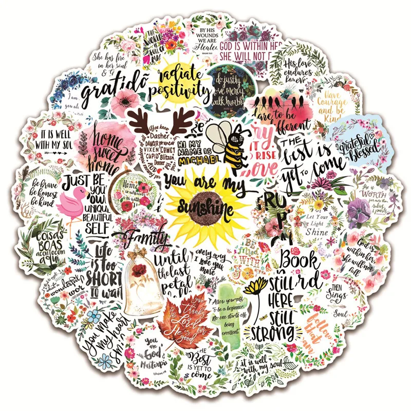 

10/50PCS Cute Thanksgiving Text Flower Maple Leaf Party Home Decor Stickers Laptop Skateboard Waterproof Sticker Decal Toys