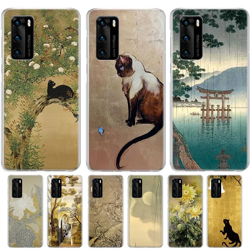 

Retro chinese style Case For Huawei Honor 50 50 Pro X20 SE 10 9 lite 8X 8S P Smart Z 2021 2020 2019 2018 Plus + Cover Coque