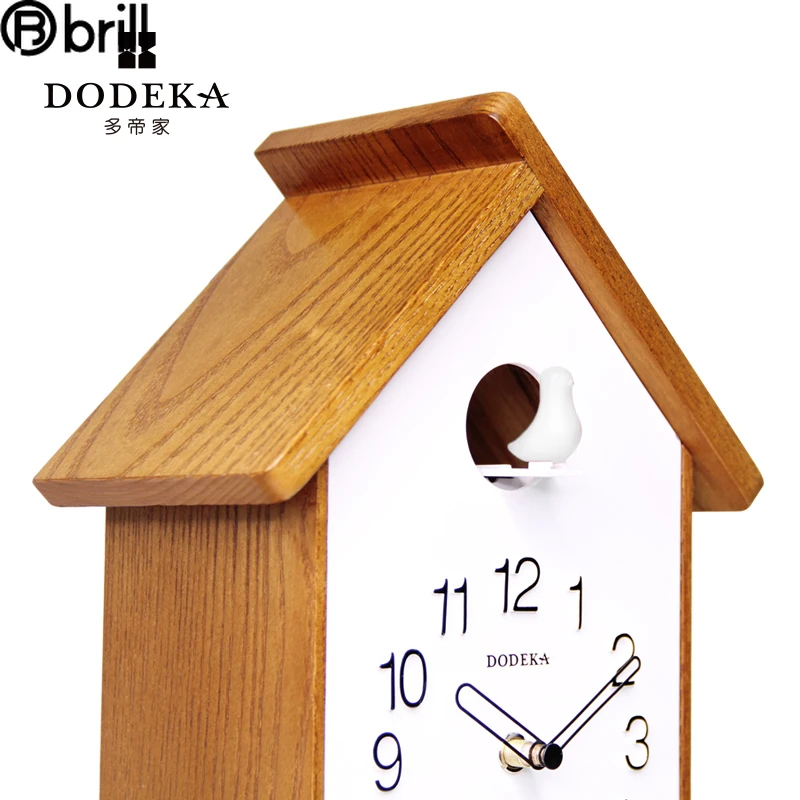 

European 3d Cuckoo Clock Wall Wood Pendulum Clock Hanging Bell Living Room Watch Pendulum Clock Mechanism Kids Room Wall Decor