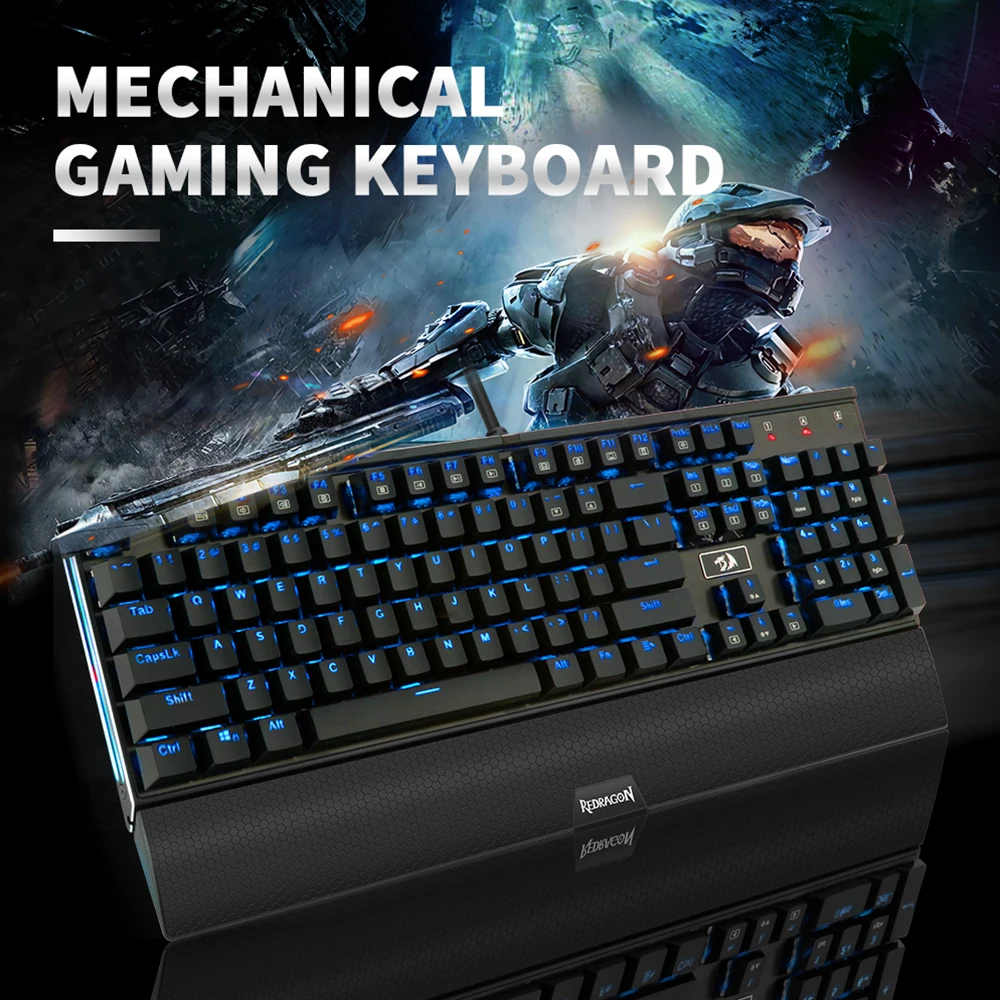 Механическая игровая клавиатура Redragon K567 RGB USB Эргономичный светодиодный ключ с