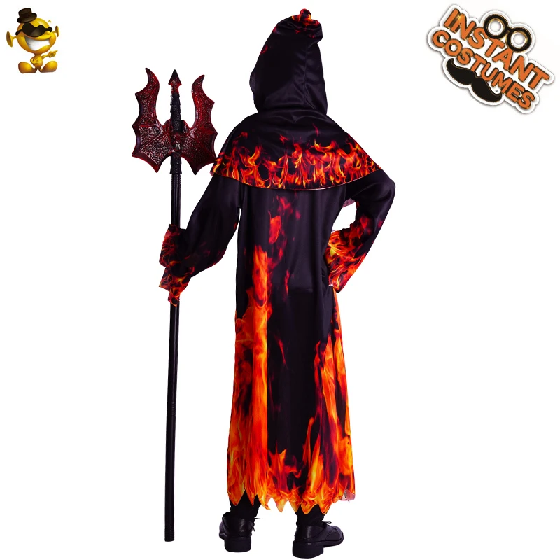 

DSPLAY Costume Cosplay Halloween Fire Devil Robe Children Boy Fancy Dress Christmas Dress Up Horror Ghost Zombie Clothing