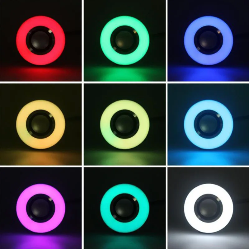 Беспроводная Bluetooth-Колонка E27 12 Вт светодиодная лампа RGB умная музыкальный