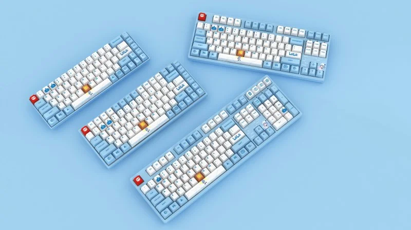 

New AKKO 3108V2 BILIBILI game keyboard cartoon 108 keys white-blue mechanical wired gaming keyboard