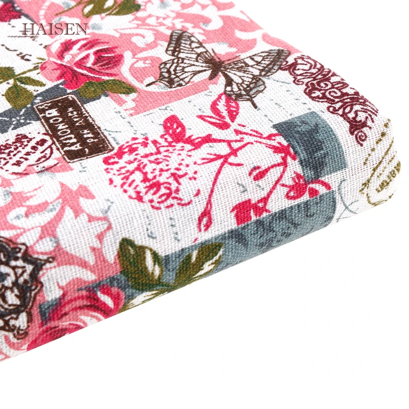 Тканевая ткань из хлопка и льна с принтом для квилтинга шитья сделай сам диванная