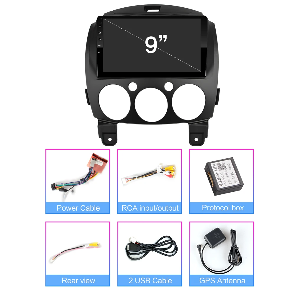 Android 9,0 автомобильный gps-навигатор для Mazda 2 Jinxiang DE Third generatio 2007 2008 2009 2010 2011- Автомобильный Радио мультимедийный плеер
