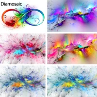 diamosaic 5d diy diamond painting colorful feather picture rhinestones full drill round square cross stitch kits home decor art