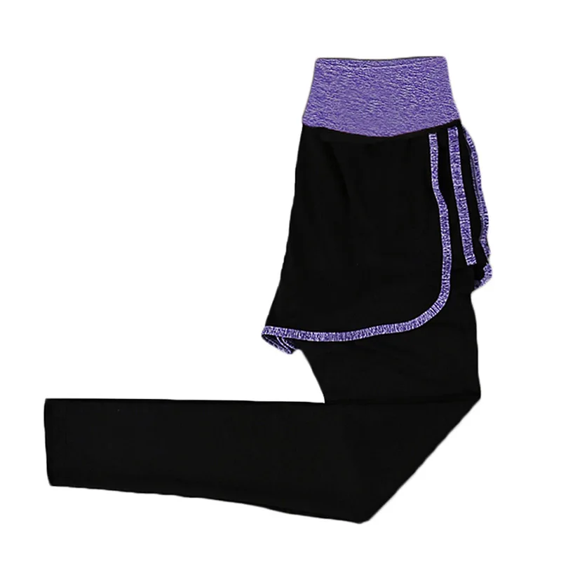 Новые поддельные двухкомпонентные спортивные штаны с высокой талией