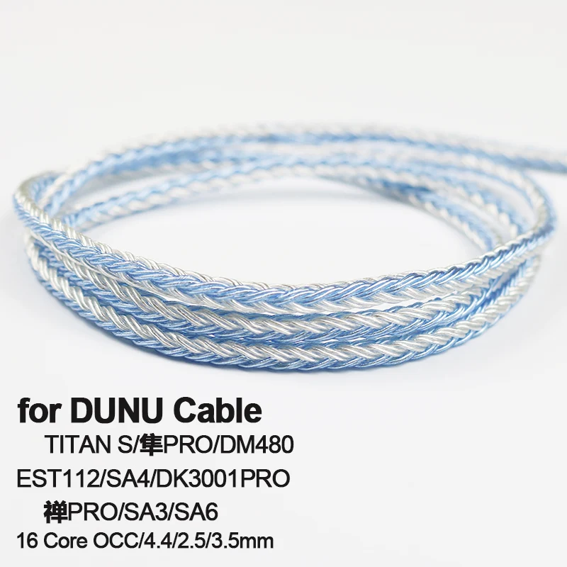 Посеребренные наушники с микрофоном для DUNU Cable TITAN S DM480 EST112 SA4 DK3001PRO SA3 SA6 16 Core OCC 4 мм