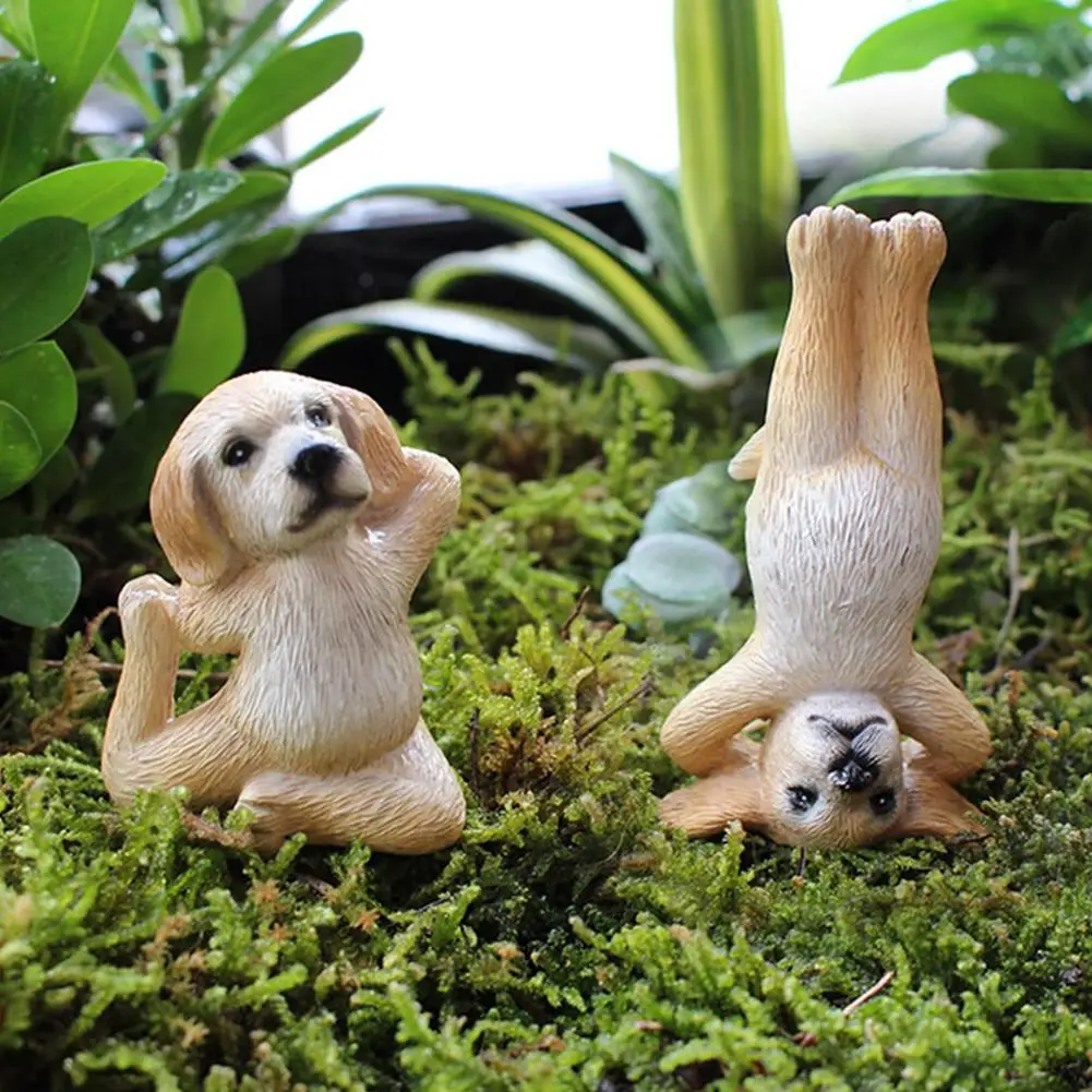 

Статуя для позы для йоги с животными и собаками, украшение для комнаты, полимерная фигурка для йоги, памятное ремесло для дома, очаровательн...