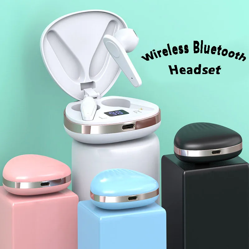 

New X19 Mini 9D Girls Stereo Earbuds Headsets With Microphone Hifi Lady Wireless Headphone Charging Box Earphones Bluetooth 5.0