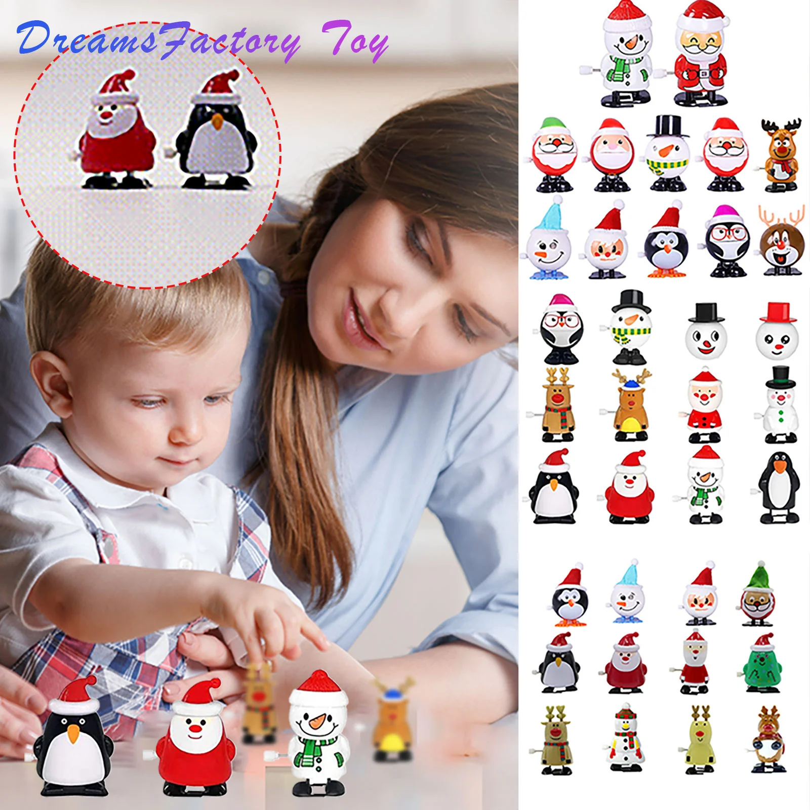 

12 Pack Christmas Wind Up Toys Christmas Present Assortment Christmas Party Favors Bag Xmas Gift Clockwork Toy Заводная Игрушка