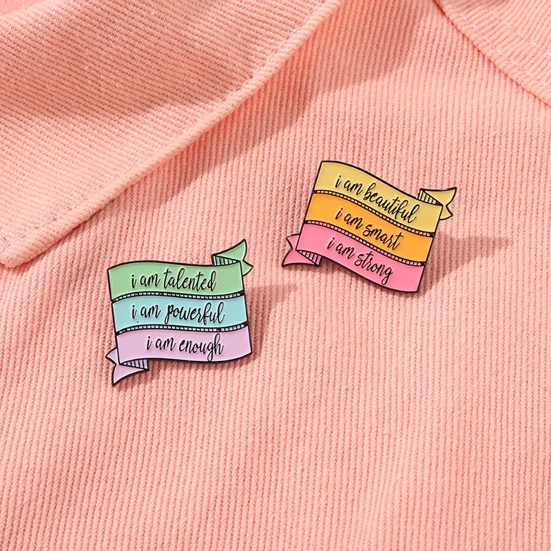 

Fun Quotes Enamel Pins Custom Choose I Am Beautiful Brooches Dialog Badge Denim Shirt Lapel Pin Bag Jewelry Gift Drop Shipping