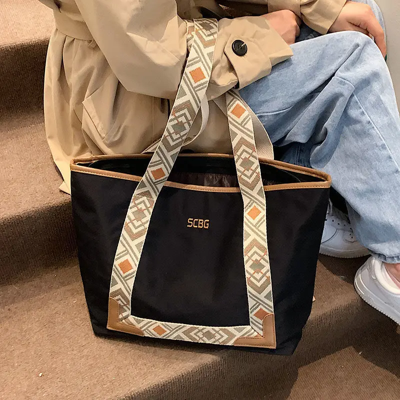 

Роскошный дизайн, модные вместительные сумки, повседневная женская сумка через плечо, сумка-тоут с узором в клетку, сумка для путешествий и ...