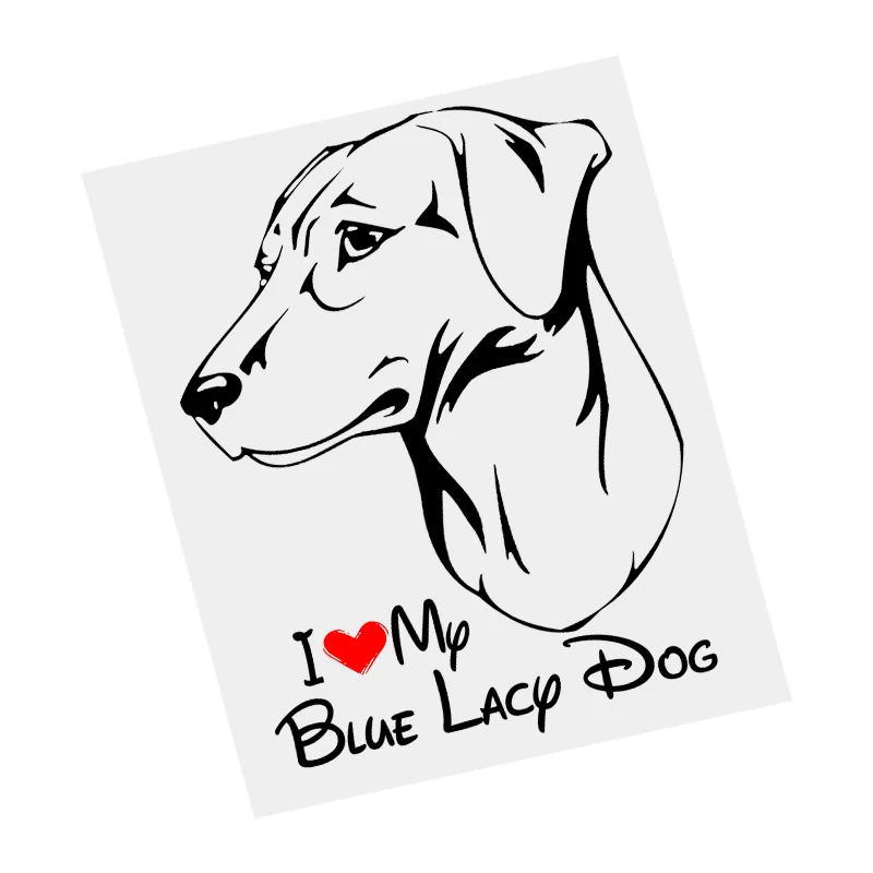 

S61454# I Love My Lacy Dog Black Transparent Car Sticker Vinyl Decal Waterproof Decors for Motorcycle Bumper Laptop Choose Size