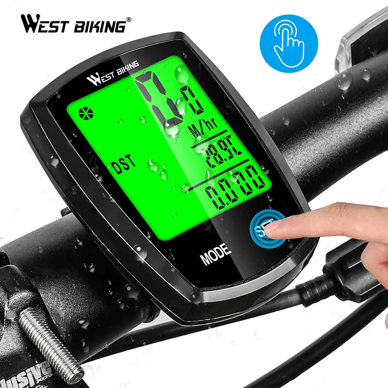 

WEST BIKING Touch Screen Bicycle Computer With Backlight Wireless Cycling Bike Wired Stopwatch MTB Speedometer Multi Functions