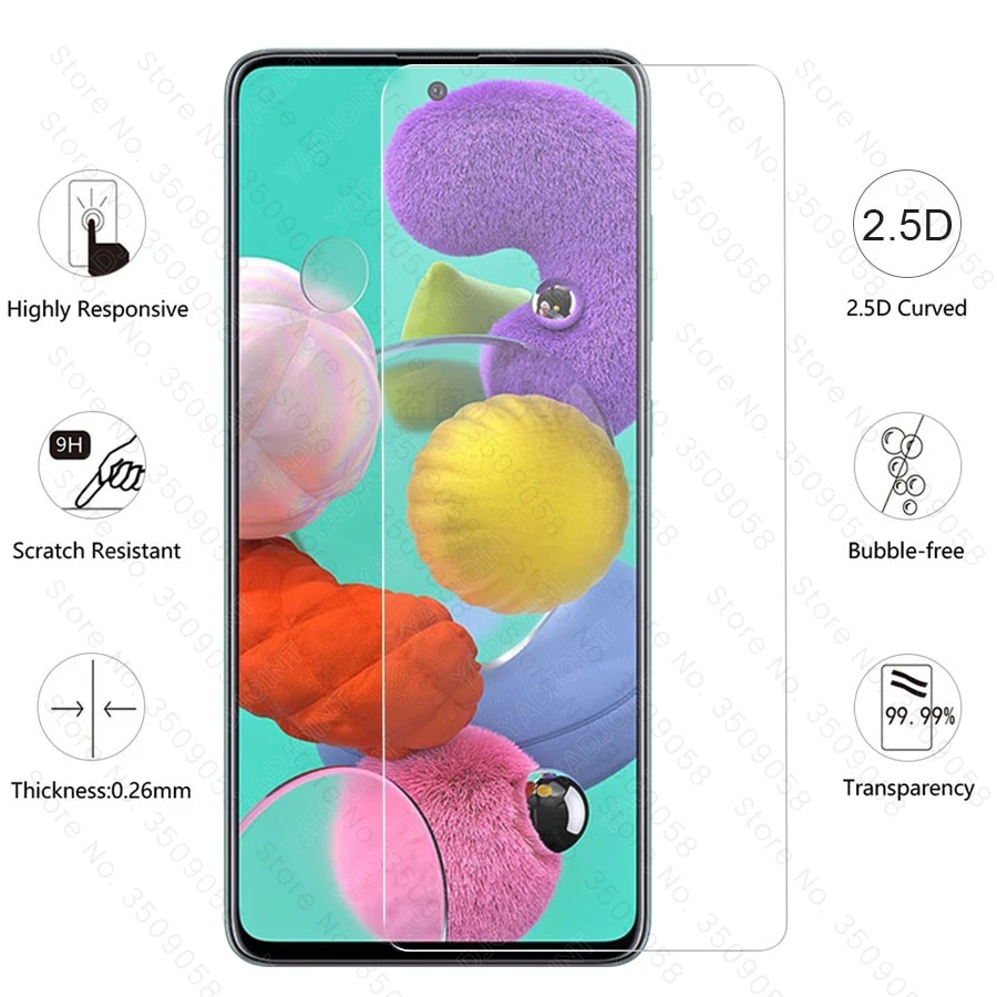3/2/1Pcs a51 protective glass for samsung galaxy a91 a81 a71 a41 a31 a21 a11 a01 m11 m21 m31 m51 screen protector cover film | Мобильные