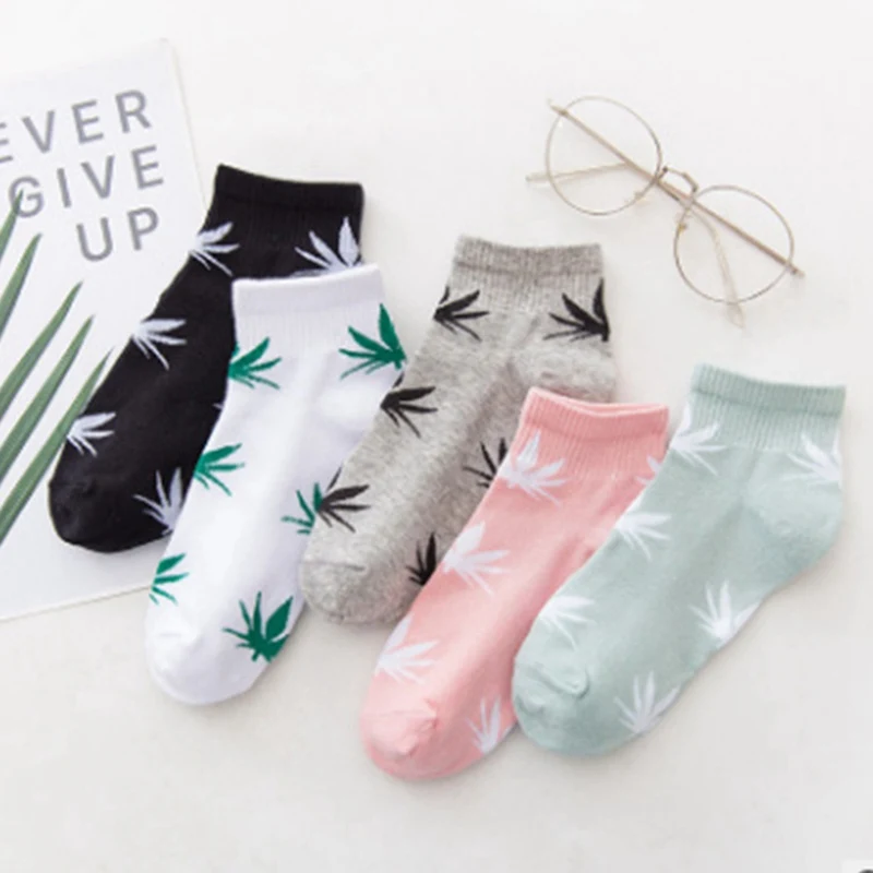 Носки женские короткие кленовые носки с листьями в стиле хип-хоп | Женская одежда