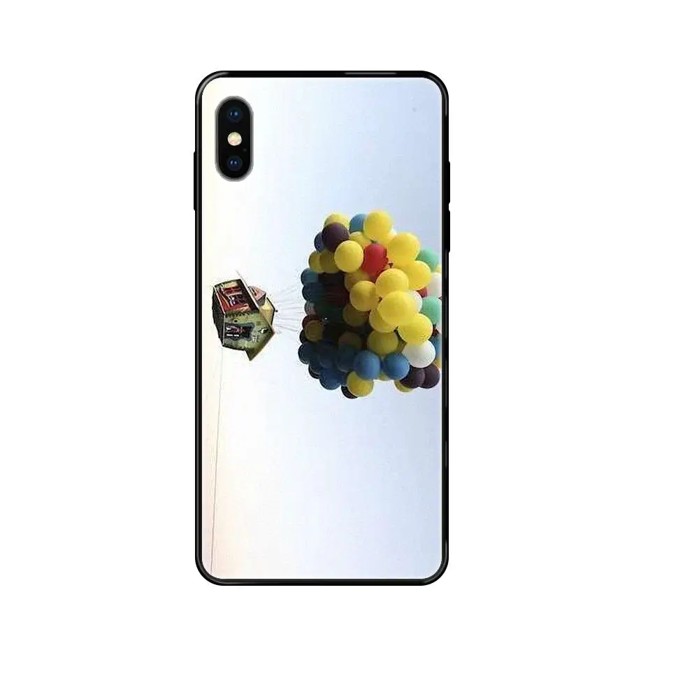 Мягкий ТПУ Черный Стильный чехол Pixar Up Flying House для Redmi Note 4 5 5A 6 7 8T 9 9S Pro Max | Мобильные