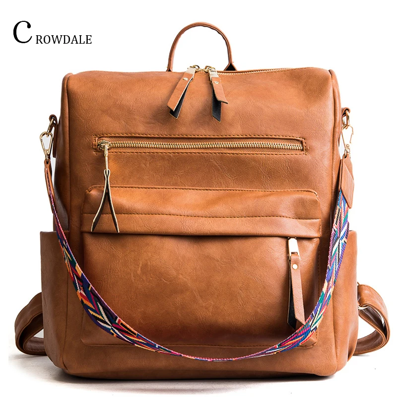 

Large Capacity Backpack Bohemia Style Shoulder Bag PU Leather Travel Backpack New High Quality School Bag for Feminina bags