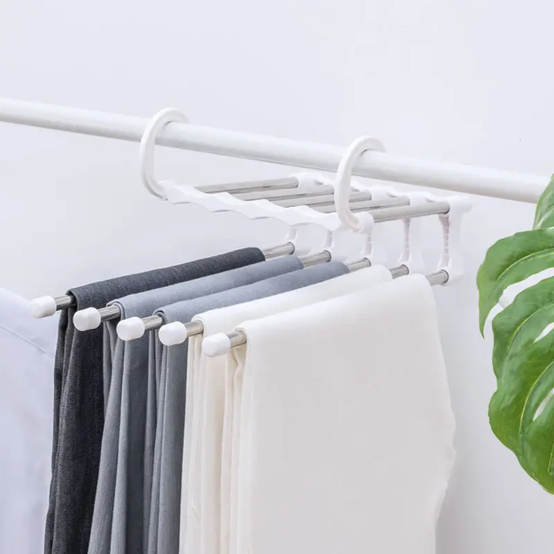 

5 in 1 Multifunctional Foldable Pants Storage Rack Adjustable Pants Storage Rack Storage Rack Stainless Steel Hanger
