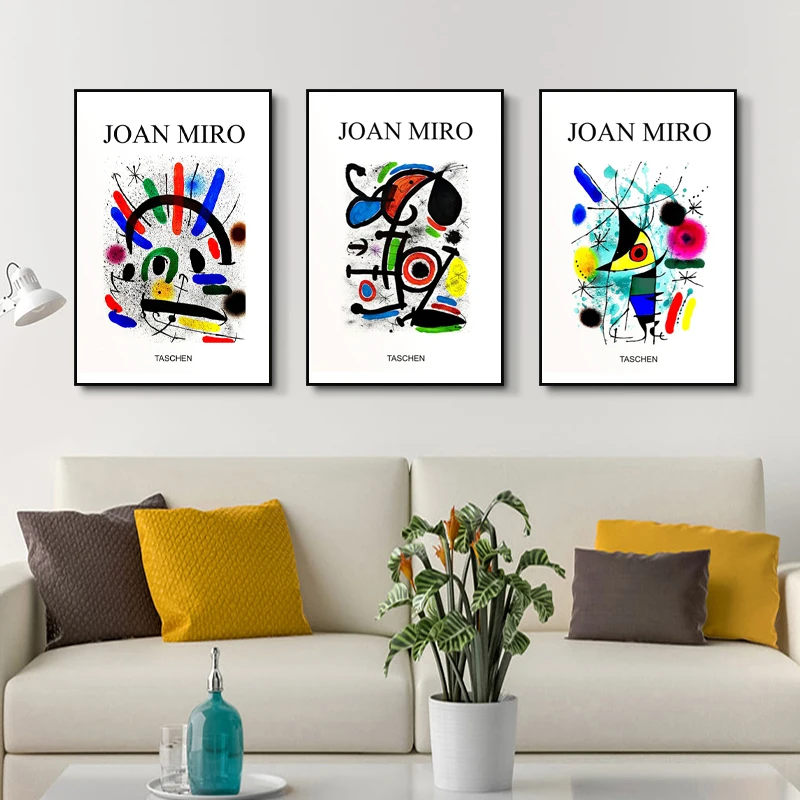 

Joan Miro Art Exhibition Posters and Prints Vintage Wall Art Canvas Print Abstract Painting Wall Pictures Living Room Home Decor
