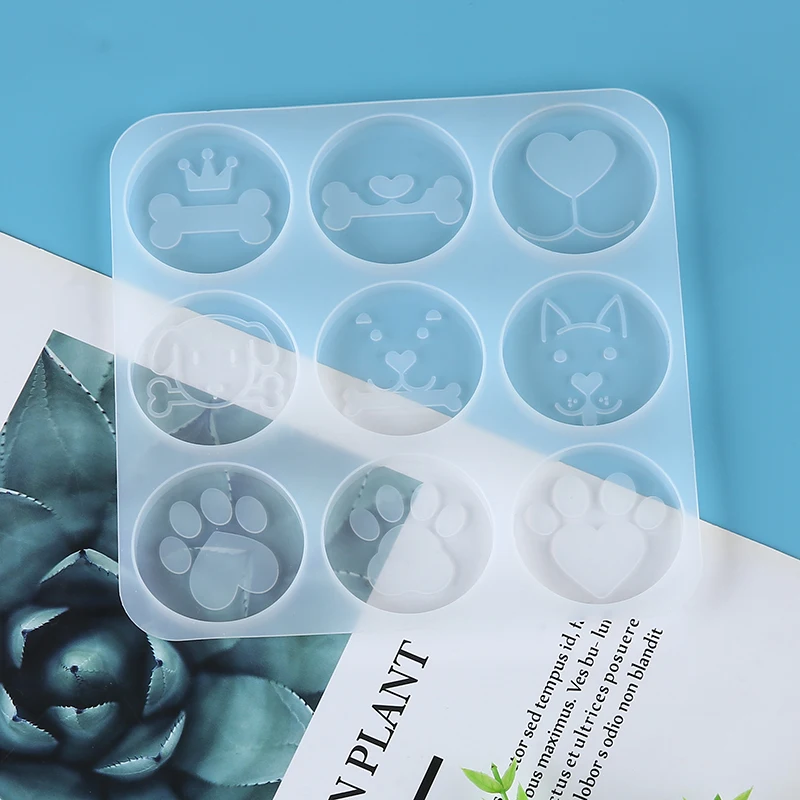 

DIY 6 Cavity Non-toxic Pet Paw Print Silicone Mold for UV Resin Epoxy Mould Making Craft For Jewelry Making