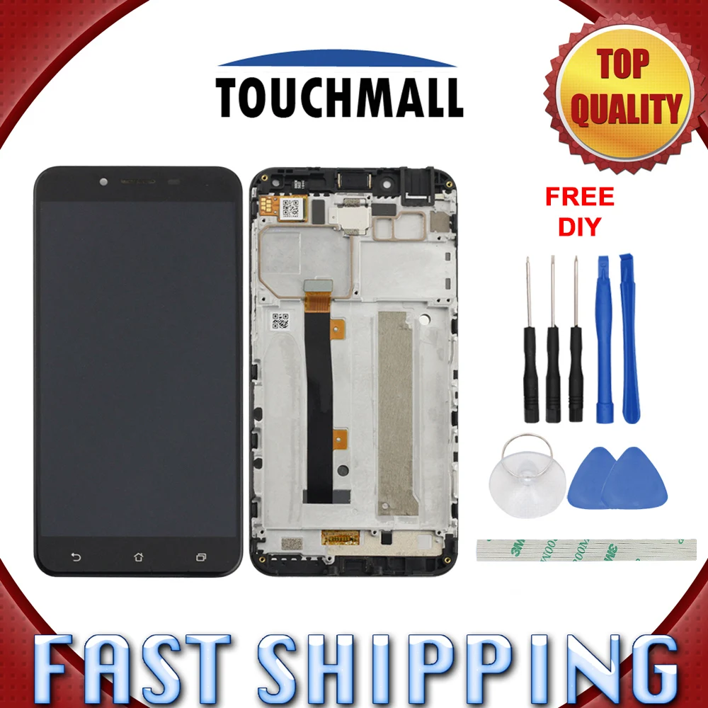 Новый ЖК дисплей + сенсорный экран с рамкой в сборе Замена для Asus Zenfone 3 Max ZC553KL 5