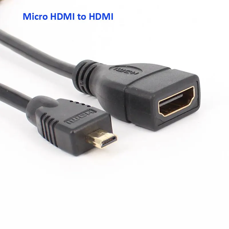 Micro HDMI к кабель 17 см 3D 1080P 1 4 Версия Позолоченные адаптер Папа мама для телефона
