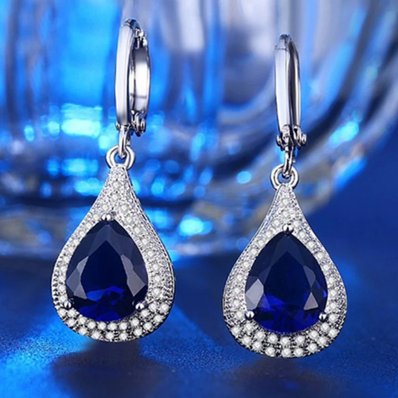 

Women Earrings Fashion Trend water drop earrings inlay shiny crystal earrings earrings jewelry