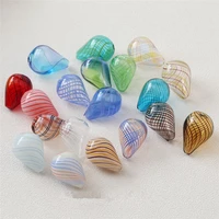 summer style 20pcslot color streak pattern print geometry water drop shape straight hole glass balls beads diy jewelry making