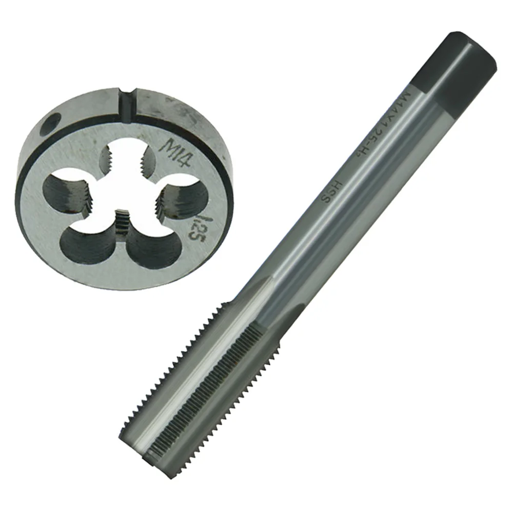 

Set Thread tap die 14mmx1.25mm Straight flute Metalworking Tools M14x1.25