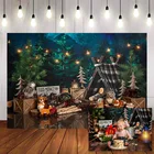 Рождественский фон для пикника лес детский душ украшение для вечерние мальчик девочка фото фон пользовательская Фотостудия