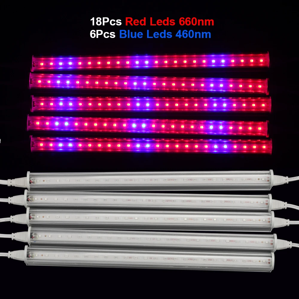 Светодиодный светильник для выращивания T5 лампочка AC110V 220 V lampara 2835smd лампа для цветочных растений фитолампа полный спектр внутренний роста рассады коробка палатка гроубокс фитолампы аквариум цветов гроутент