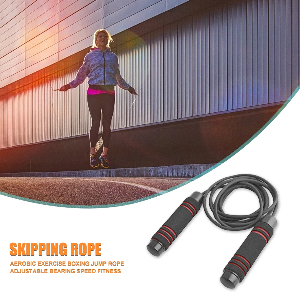 

3m Adjustable Jump Rope with Non-slip Handle Durable Rubber Speed Skipping Ropes for Full Body Fitness Physical Training