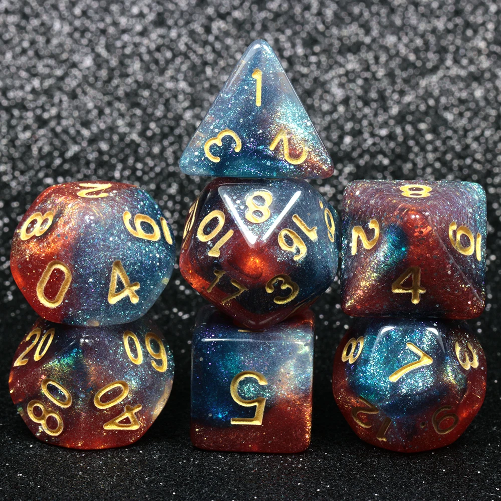 Супер Вселенная Галактика игральные кости DND набор D4-D20 Подземелья и Драконы РПГ лучшие подарки 8 цветов на выбор игра в кости - Цвет: Butterfly swirl